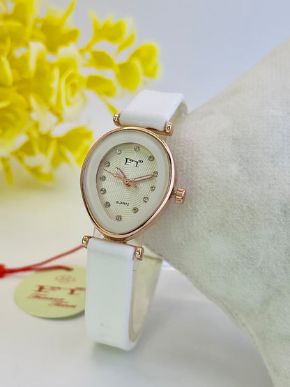 FT Luna Pearl Rubber Belt Watch Forever Times