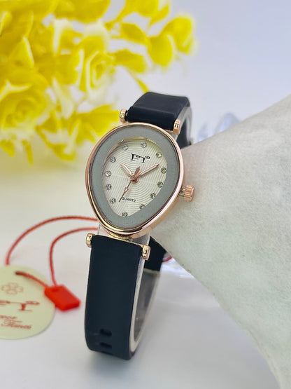 FT Luna Pearl Rubber Belt Watch Forever Times