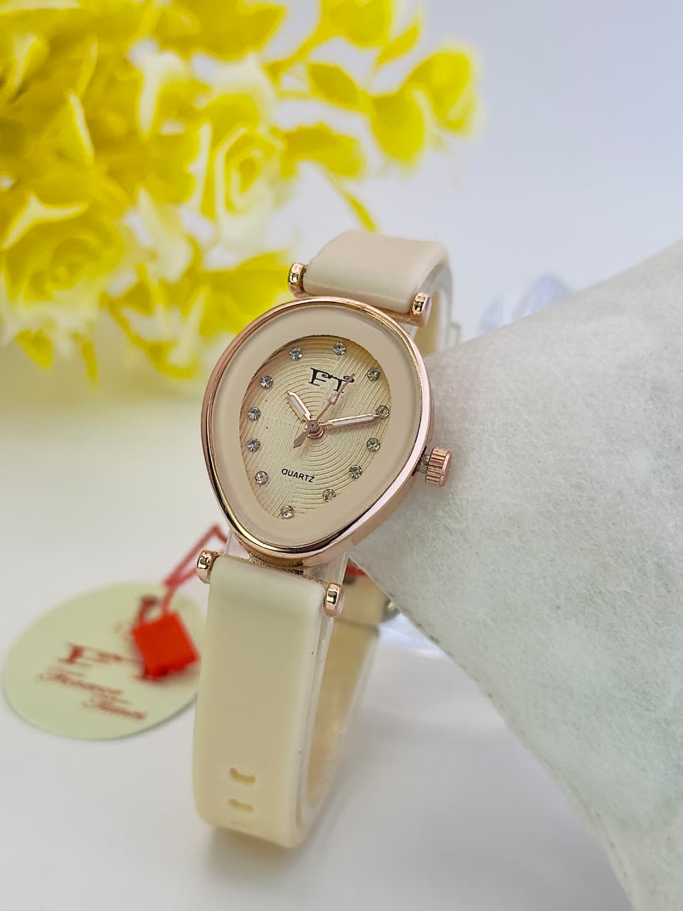 FT Luna Pearl Rubber Belt Watch Forever Times