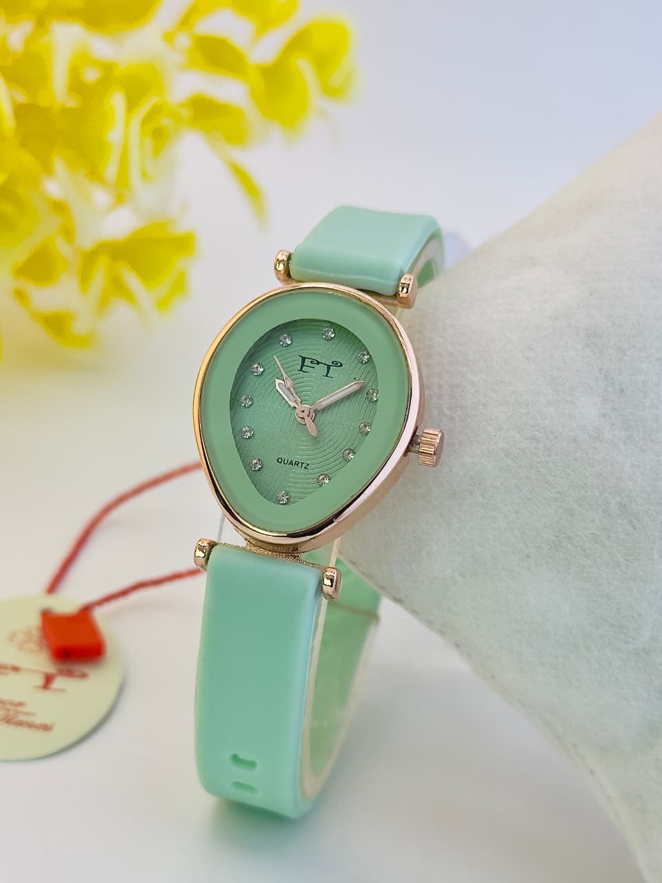FT Luna Pearl Rubber Belt Watch Forever Times