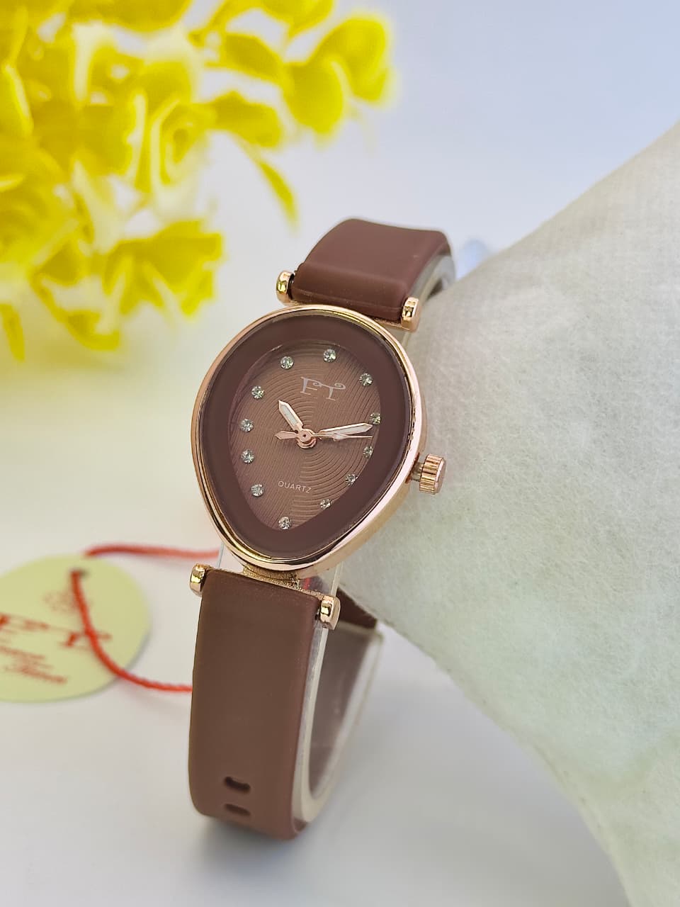 FT Luna Pearl Rubber Belt Watch Forever Times